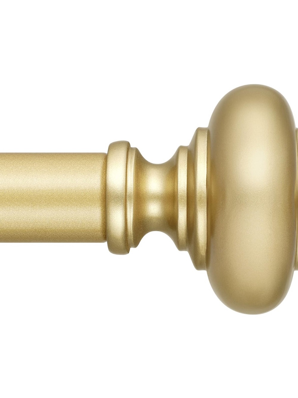 Gold Decorative Curtain Rod with Rounded Finial 36”-88”